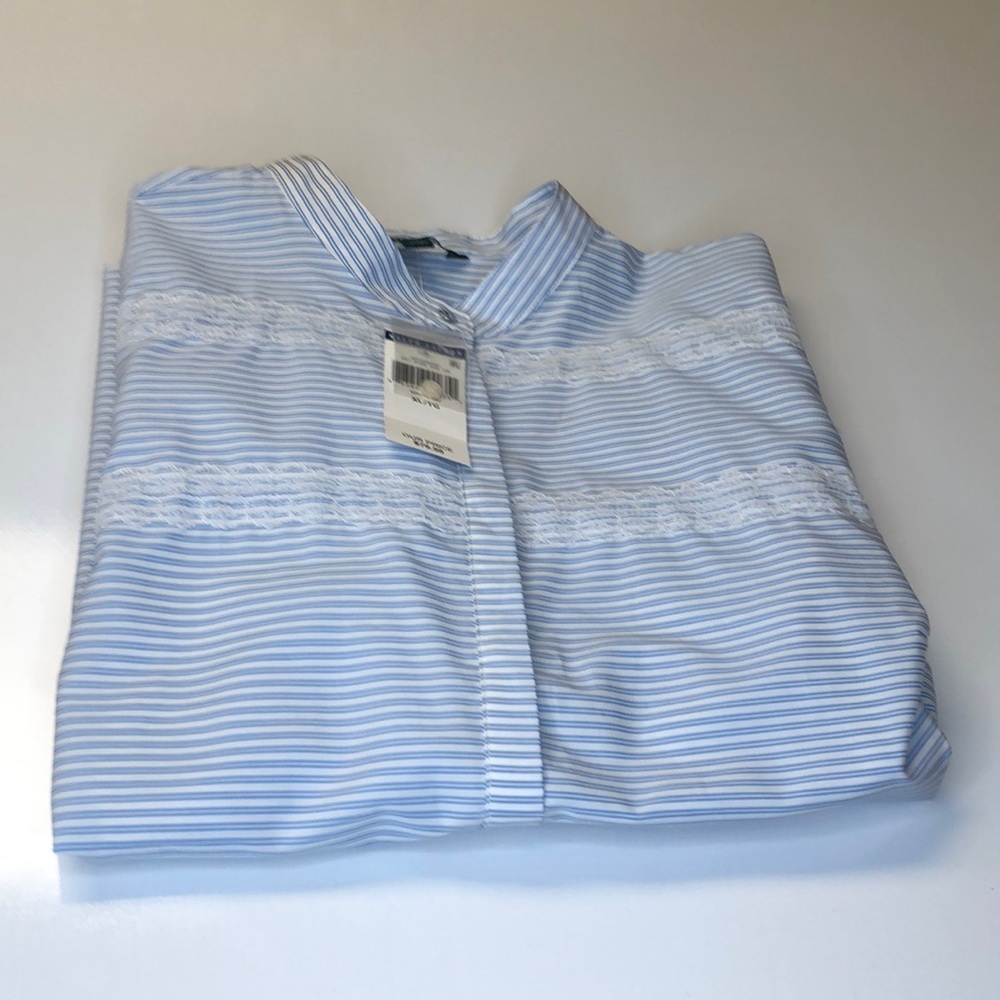 Lauren Ralph Lauren Blouse Short Sleeve XL NWT